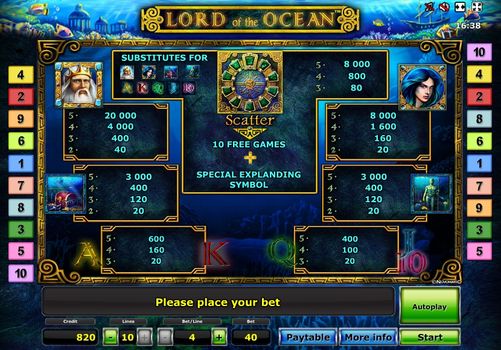 Грати в автомат Lord of The Ocean онлайн на реальні гроші